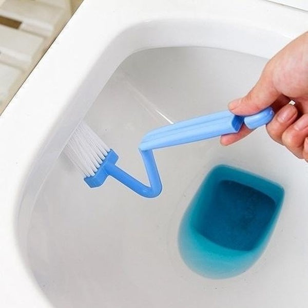 1pc Curved Toilet Brush Long Handle Toilet Cleaning Brush Household Deep Cleaning Tool Bathroom Supplies