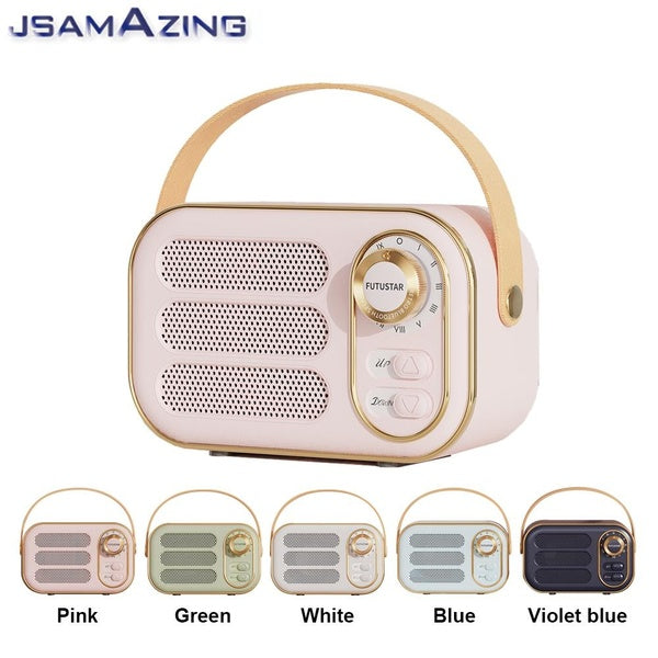 DW13 Mini Retro Bluetooth Portable Speaker With FM Radio, Vintage Decor, Small Wireless Stereo Bluetooth Speaker, Loud Volume,U-Disk-TF Card Slot-AUX