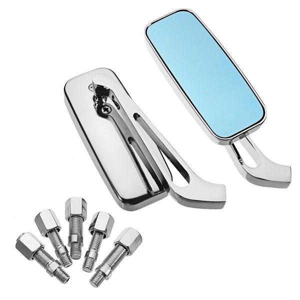 1 Pair Motorcycle Mirror Moto Bike Rearview Mirror Rear-View Mirrors Alloy Motorcycle Rear View Mirrors 8mm-10mm Blue