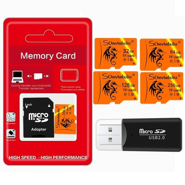 Nouvelle carte SD 32 Go-256 Go Micro SDHC Carte mémoire HC Classe 10 UHS-1 TF Carte mémoire pour smartphones, appareils photo et MP4