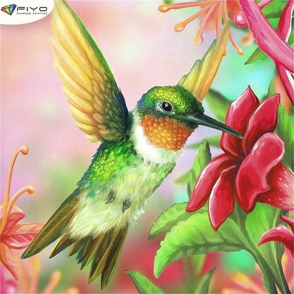 Flowers and Birds DIY 5D Diamond Painting Full Drill with Number Kits Home and Kitchen Fashion Mosaic Diamond Painting Canvas Wall Decoration Gift Cr