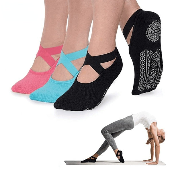 1 Pair, Women's Non-Slip Yoga Socks Strap, Bandage Cotton Socks, Perfect for Pilates Pure Ballet Ballet Barefoot Workout