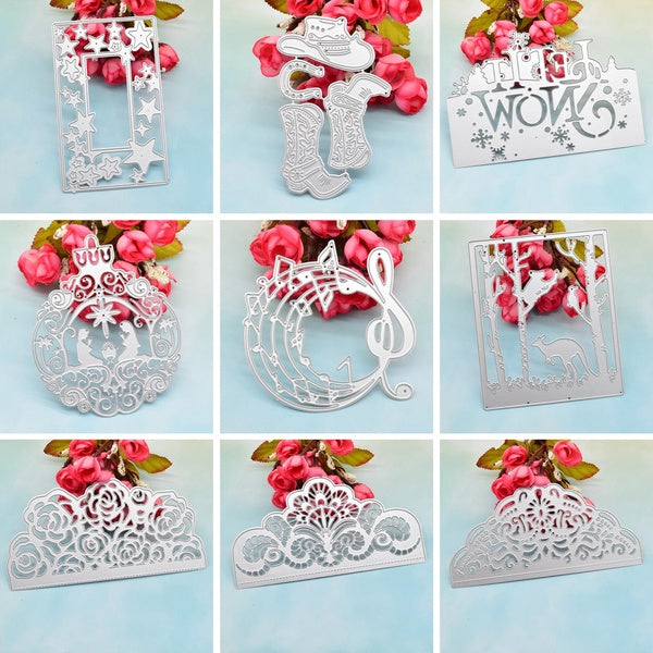 Card Background Frame Dies Lace Edge Metal Cutting Dies Stencil for DIY Scrapbooking Album Paper Card Making Craft