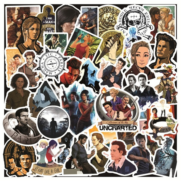 10-50Pcs Classical Movie Uncharted Sticker Nathan Drake Graffiti Stickers for DIY Luggage Laptop Skateboard Motorcycle Bicycle Stickers