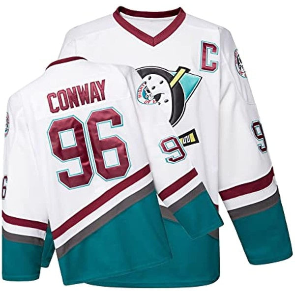 TAMBOR Mighty Ducks Movie Ice Hockey Jersey S-XXL Charlie Conway #96 AdamBanks #99, 90S Hip Hop Clothing for Party