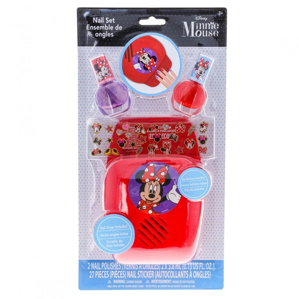 Disney Minnie Mouse 4pc Nail Art Set Nail Dryer Stickers Polish Girls Ages 3 and Up