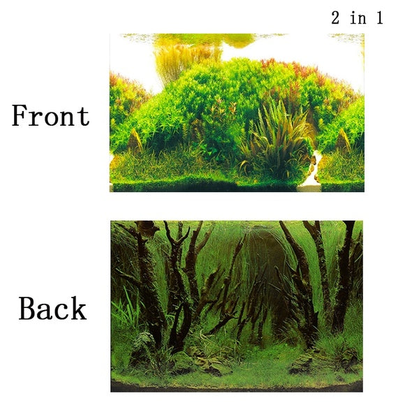 PVC Double Side Aquarium Poster Background Decoration Ocean Secen Aquatic Background Poster For Fish Tank Wall 30-40-50cm Height
