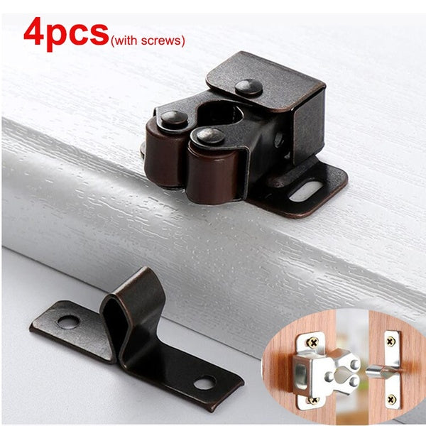 4pcs Cabinet Roller Catch Black Bronze Closet Door Latches with Screw Furniture Hardware