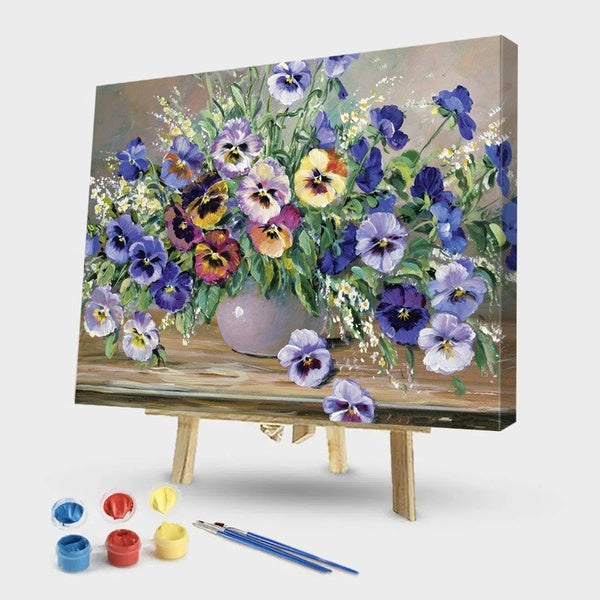 Paint By Numbers Flowers FIYO Diy Oil Paint by Numbers Kits for Adults and Kids Beginner on Canvas Fashion Oil Painting Wall Art for Gift( No Frame )