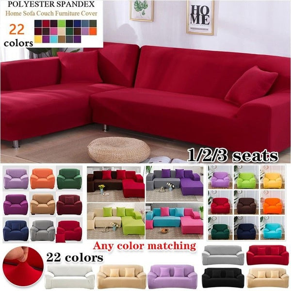 Living Room Solid Color 1-2-3 Sofa Seat Cover Elastic Cover Sofa Cover Sofa Towel L-shaped Need To Buy 2 Pieces