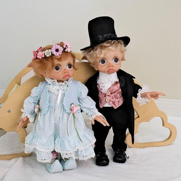 42Cm Poupée Tinky Fairy Elf Doll Très Jolie Fille et Garçon Fait à la Main Détaillé Pait Art Doll