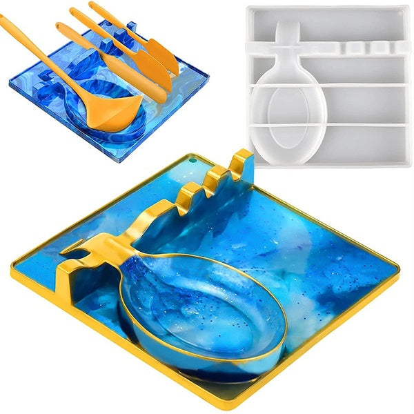 DIY Spoon Fork Storage Plate Rack Silicone Mold for Resin Epoxy Cryastal Storage Rack Casting Mold Kitchen Decorations Home Decor(Only Mold)