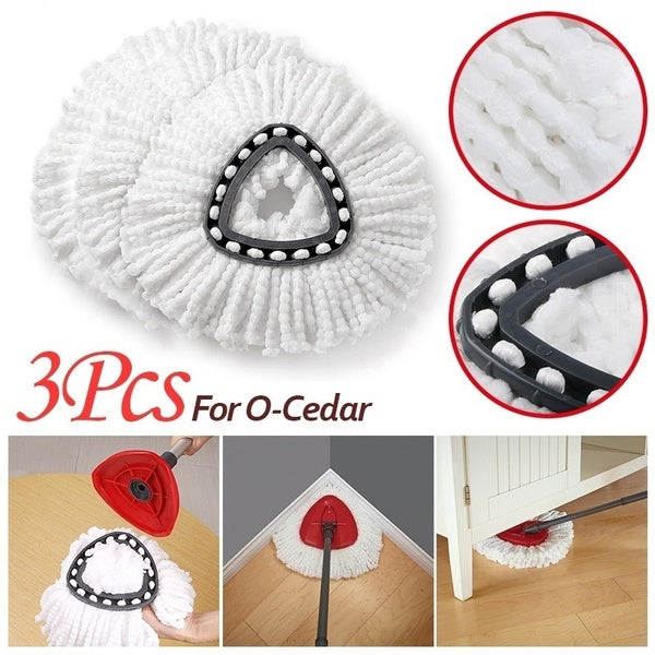 3 PCS Home Mop Head Refill Replacement for O-Cedar Easy Wring Microfiber Spin Mop