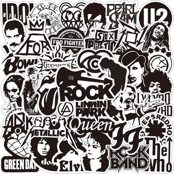 10-50pcs Rock Roll Band Punk Music Stickers graffiti Stickers for DIY Luggage Laptop Skateboard Motorcycle Bicycle Sticke