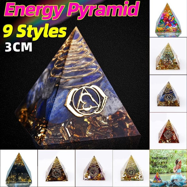 9 Styles Art Magic Pyramid Amethyst Energy Pyramid Reiki Crystal Sphere Constellation Chakra Resin Quartz Natural Cristal Stone Energy Healing Yoga M