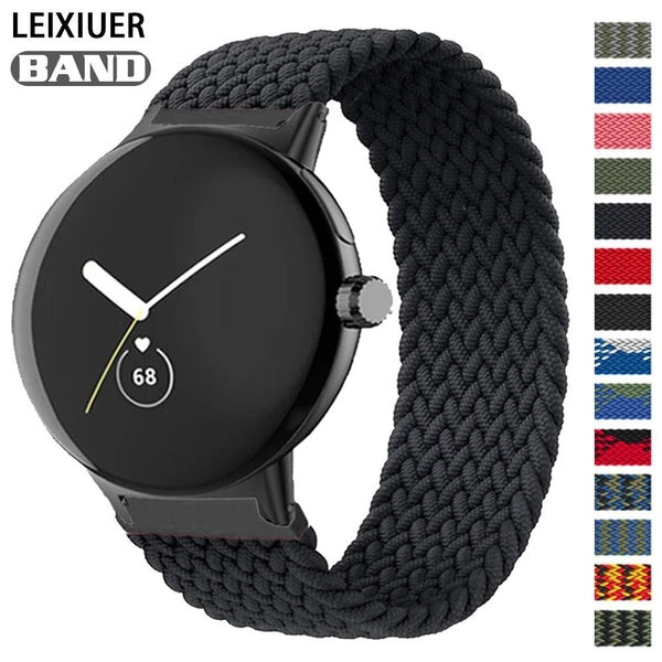 LEIXIUER Nylon Band for Google Pixel Watch-Pixel Watch 2 Braided Elastic Nylon Strap Belt Bracelet Band Accessories for Smartwatch Pixel Watch 2 (1 P