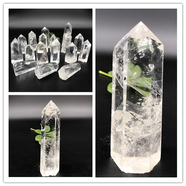 1PC pierre de cristal curative de point de baguette d'obélisque en cristal de quartz clair naturel