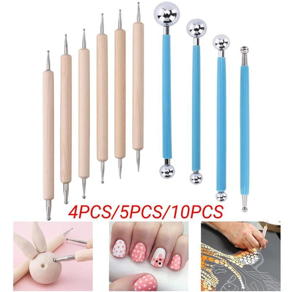 4PCS-5PCS-10PCS Dotting Tools Ball Styluses for Arts and Crafts, Rock Painting, Pottery Clay Modeling Embossing Nail Art
