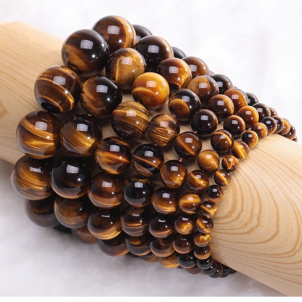 Classic Natural Stone Beads Tiger Eye Bracelet 4 Size Handmade Mens Buddha Braclet For Yoga Meditation Armband Jewelry Homme