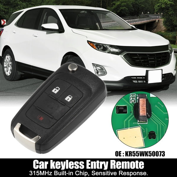 Replacement Keyless Entry Remote Car Key Fob OHT01060512 315MHz 46 Chip for Chevy Equinox 2010-2016 Sonic 2012-2016 3 Buttons
