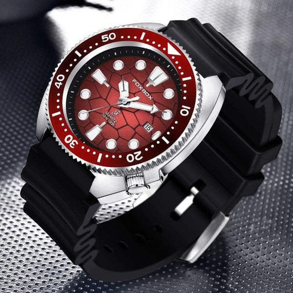 Lige Montres Homme, 30m Étanche Silicone Corde Brillante, Montres Sport Lunette Tournante Calendrier Quartz + Boîte 2023