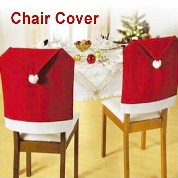 Home Decorations Christmas Hat shape Chair Covers Xmas Ornament Dinner Table Accessories Party Supplies