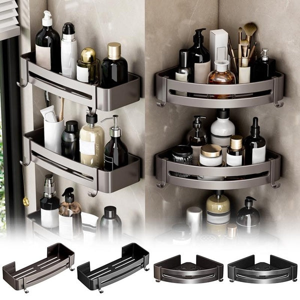 1PC Shower Organizer, No Drill Bathroom Corner Shelf, Shower Utensils Shower Organizer With Adhesive For Bathroom Storage-Shower Storage-Kitchen