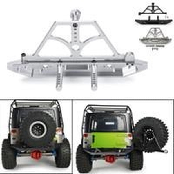 RC Car Metal Front Bumper Mount with Spare Tire Rack for Axial SCX10 SCX10 III AXI03006 AXI03007 1-10 RC Crawler Car Parts
