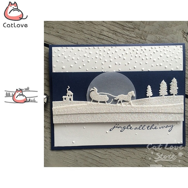 CatLove père noël forêt métal matrices de découpe Scrapbooking pochoir bricolage décoratif artisanat gaufrage découpes fabrication de cartes nouvelle