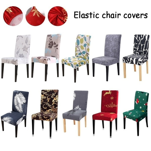 1Pc Dining Room Universal Size Chair Covers Elastic Polyester Detachable Chair Protector Slipcover
