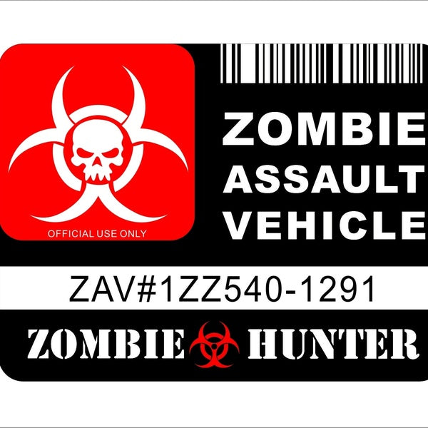 De haute qualité Zombie Assault Véhicule Zombie Hunter Drôle De Voiture Moto Vélo Camion Decal Autocollant