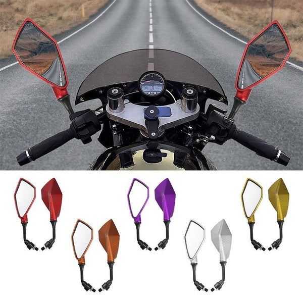 1Pair Universal Motorcycle Scooter Screw Thread Rearview Side Mirrors Penta Rearview Mirror