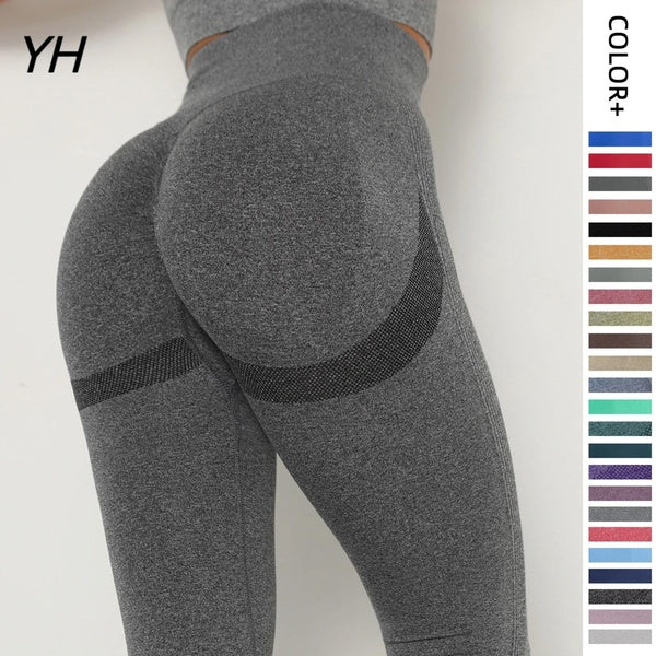 24 couleurs femmes Gym Yoga pantalons sans couture vêtements de sport extensible taille haute exercice athlétique Fitness Leggings pantalons de vêtem