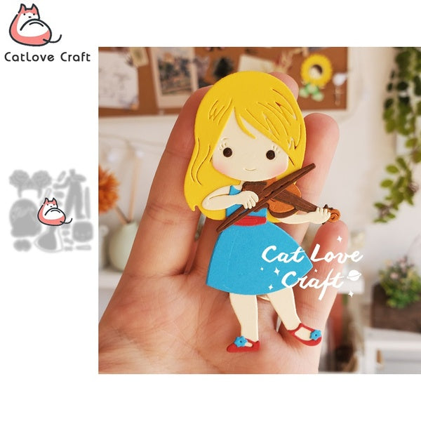 Catlove violon femelle métal coupe matrices Scrapbooking moule pochoir Die Cuts carte faisant bricolage artisanat gaufrage nouveaux matrices pour 202