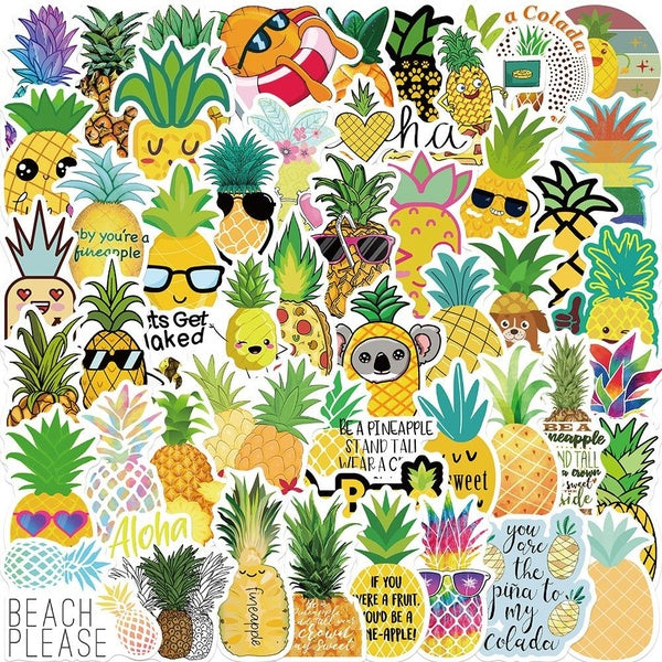 10-50pcs Cute Cartoon Pineapple Stickers Graffiti Stickers for DIY Luggage Laptop Skateboard Motorcycle Bicycle Stickers