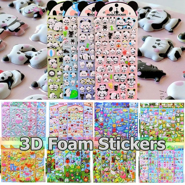 1~4 Sheet Cute Animal 3D Foam EVA Sticker Kids DIY Stickers For Label Notebook Album Diary Decor Kids Children DIY Toy Gifts Stickers