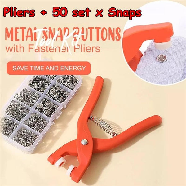 Metal Snaps Buttons with Thickened Snap Fastener Pliers Tool Kit Stainless Steel Sewing Buttons Set for Jeans Clothing Diy Handcrafts Home Sewing Sup