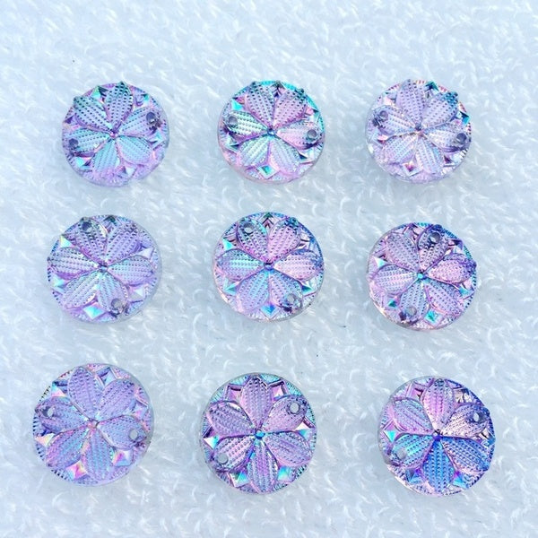 60pcs-lot 15mm DIY Accessories 2 Holes Round Flower Buttons Crafts Cabochon Scrapbooking Wedding Decoration