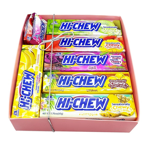 Hi-Chew Stick TROPICAL Collection Chewy Fruit Candy par Morinaga 7 saveurs assorties en coffret cadeau (ensemble de 15 pièces)