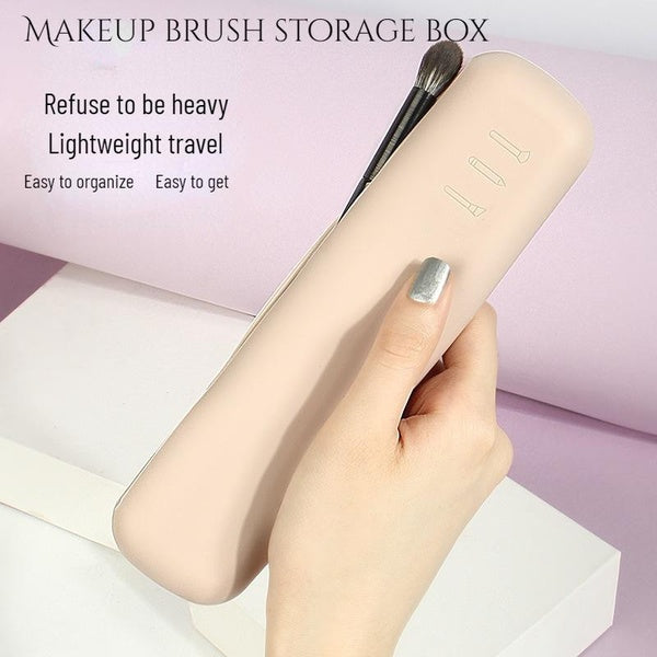 Portable Silicone Cosmetic Storage Bag with Magnetic Closure for Eyebrow Pencil Makeup Brush Eyeshadow Brush