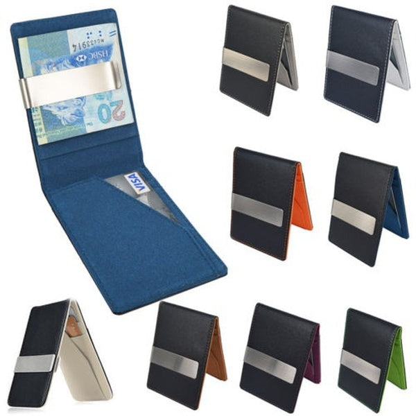 Money Clip Present Safe Gift New ID Credit Card Holder Hot Sale Mens Simple Fashion Slim Wallets Leather Cool Purse