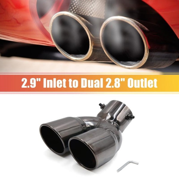 74mm Inlet Dia Car Rear Dual Exhaust Pipe Tail Muffler Tip Stainless Steel Auto Accessories Replace Kit