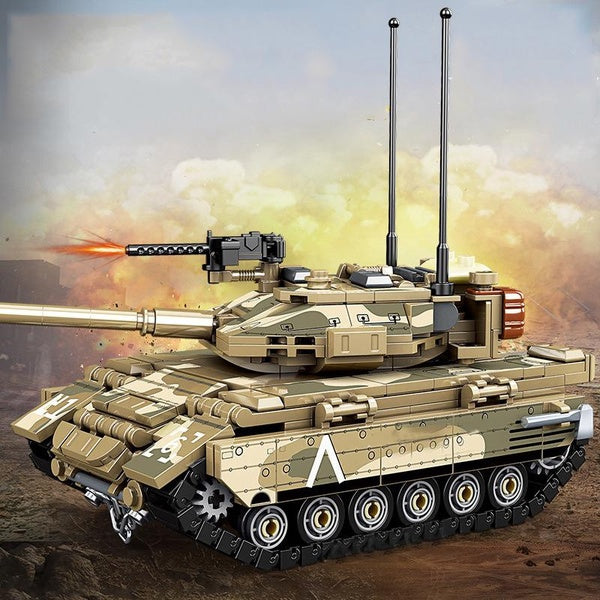 WW2 Military Model Merkava Main Battle Tank MK4 Collectible Ornaments Building Blocks Bricks Toys Gifts