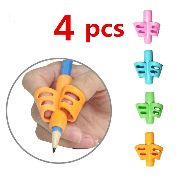 4 Pcs Two Finger Grip Silicone Baby Learn Writing Tool Writing Pen Writing Correction Device Children Study Supplies Gift for Children