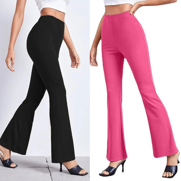 Womens Casual Soild Wide-leg Pants Yoga Dance Big Flared Sports Long Pants for Women