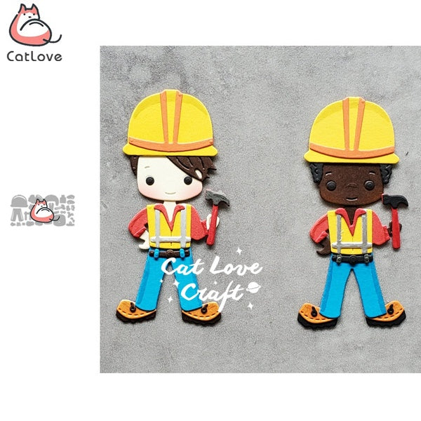 Catlove Worker Workman Metal Cutting Dies Scrapbooking Mold Stencil Die Cuts Card Making DIY Craft Embossing New Dies For 2020