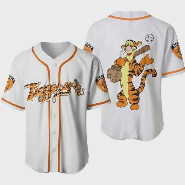 Tigger Baseball Jersey Casual Mens Women Short Sleeve Jersey