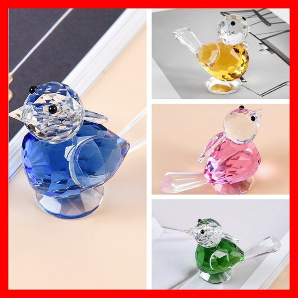 K9 Glass Cute Bird Home Decoration Accessories For Living Room Crystal Fairy Garden Ornaments Best Gift