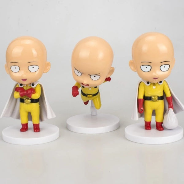 3PCS-set 10cm Anime One Punch Man Saitama Action Figure ONEPUNCH MAN 3 Different Saitama Model Collection Toys