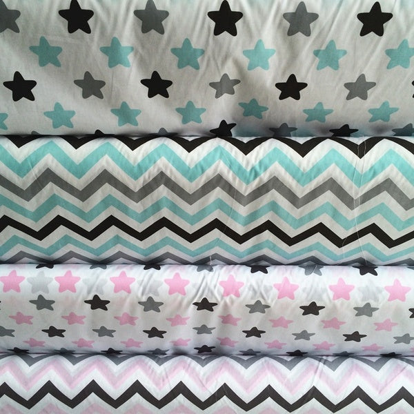 4 Pcs-lot Cartoon Star Striped Printed Cloth Twill Cotton Fabric DIY Handmade Quilting Patchwork Baby & Children Bedding Quilting Scrapbooking Sewing M